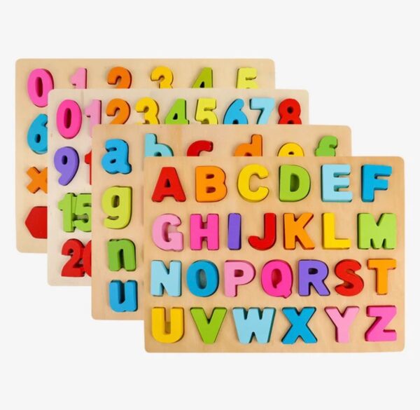 Planche en bois puzzle pour apprendre l’alphabet et le numérique – Image 2