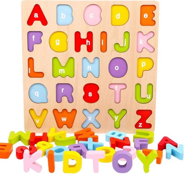 Planche en bois puzzle pour apprendre l’alphabet et le numérique – Image 3