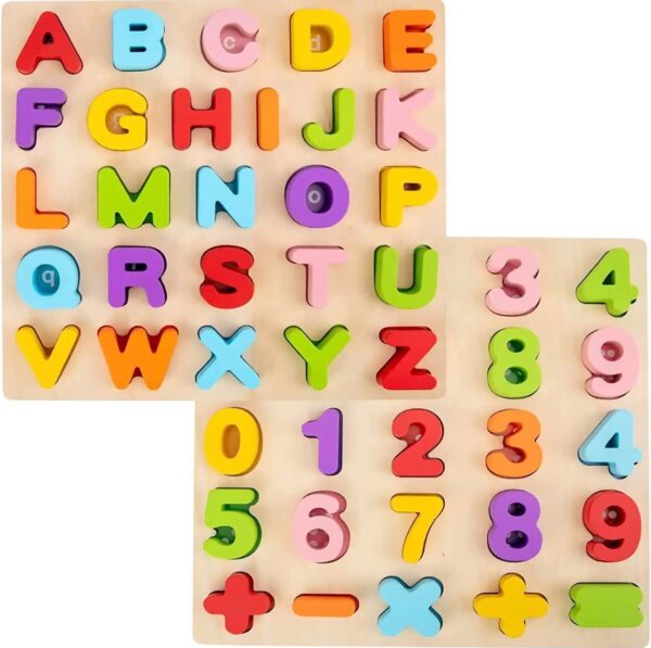 Planche en bois puzzle pour apprendre l’alphabet et le numérique – Image 5